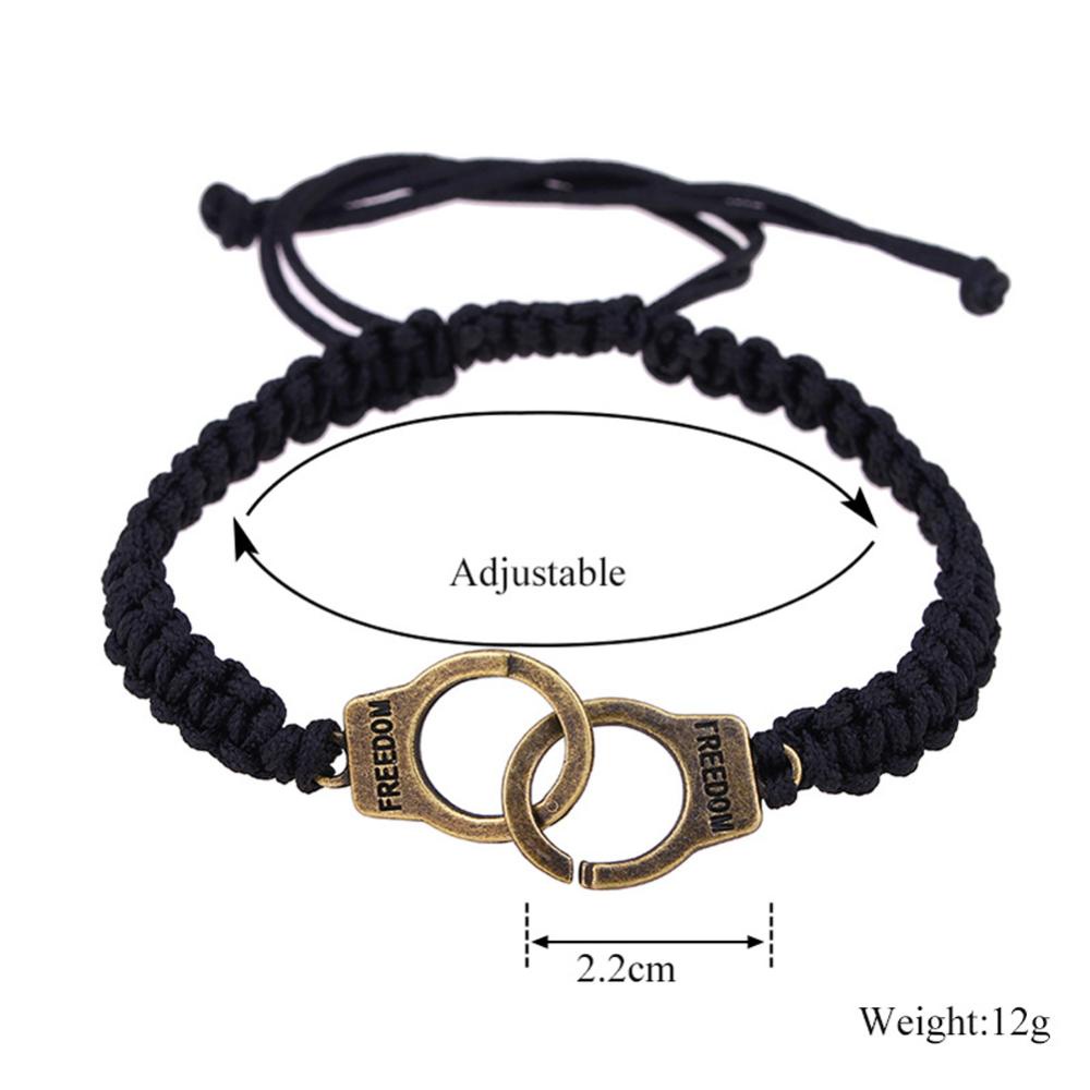 Timekey Gelang Tangan Anyaman Handmade Adjustable Desain Borgol Untuk Pria / Wanita / Pasangan F5T4