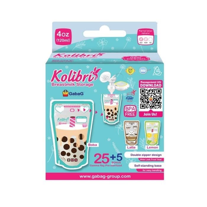 Kantong Asi Gabag Kolibri Breast Milk Storage Bag 120 ml