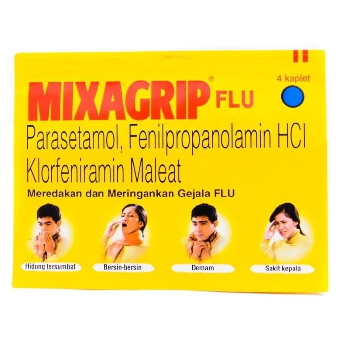 Mixagrip Flu - Obat Hidung Tersumbat dan Demam Sakit Kepala 3 strip-1