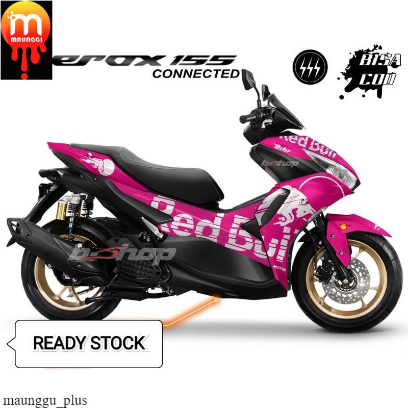 Striping aerox new 155 full body Decal aerox conected 155 full body Stiker motor aerox 155 motif red