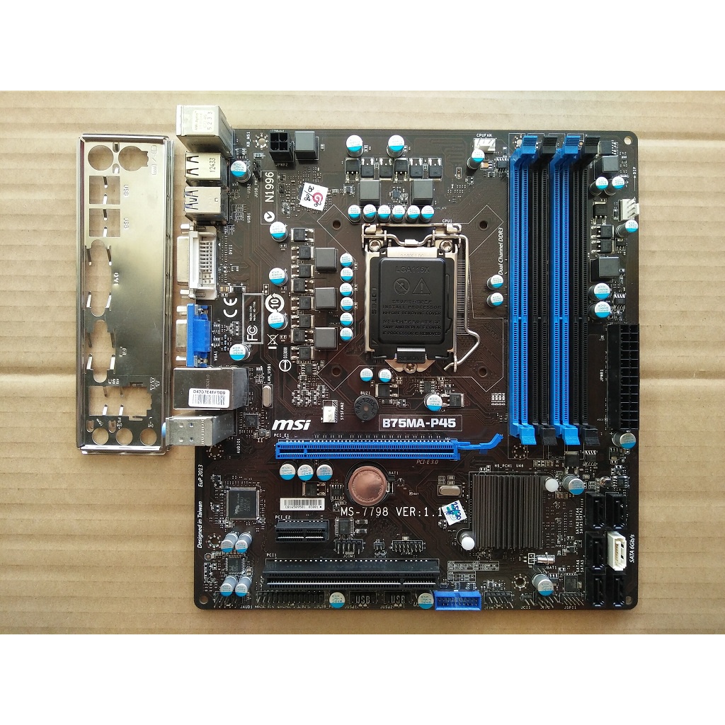 MOBO Motherboard Gaming MSI B75MA-P45 LGA1155 B75 H61 H77 P67 P75 Q67 Z68 Z77. 4-Slot RAM. USB 3.0