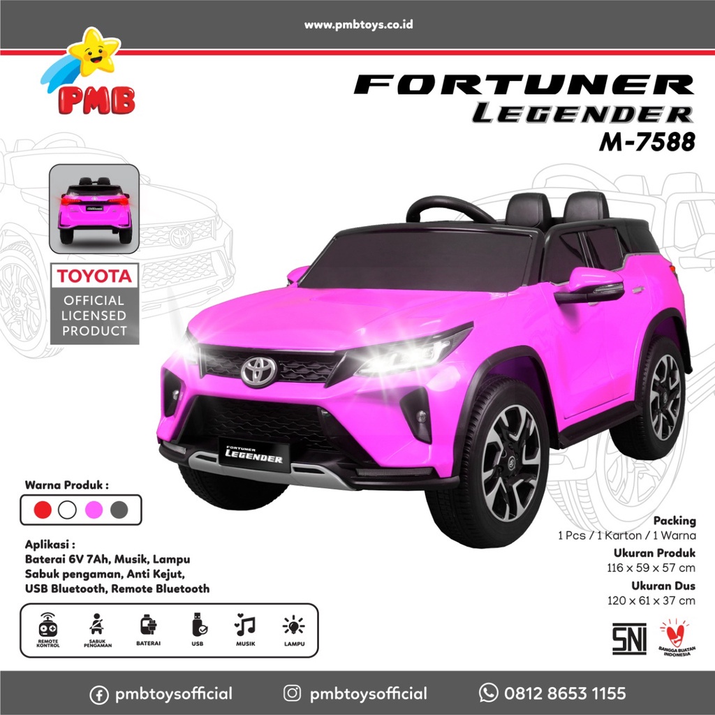 Mobil Aki TOYOTA FORTUNER LEGENDER M7588 PMB mainan anak