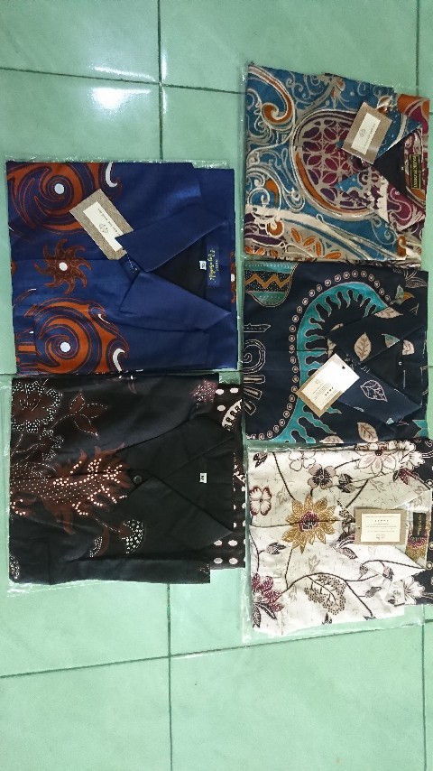 Purbo Mukti Navy Kemeja Batik Pria Full Furing Bahan Katun Cabut Primisima
