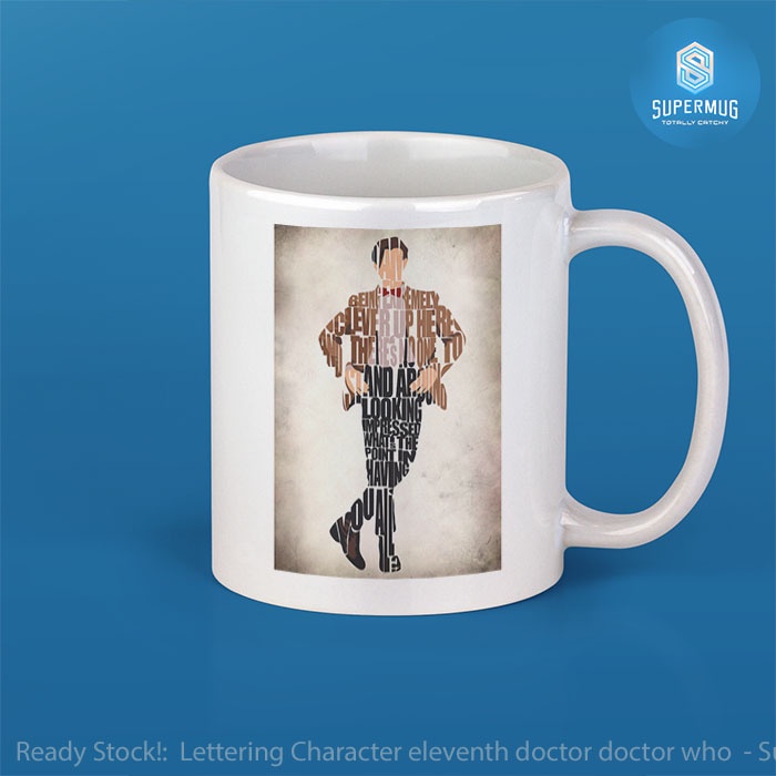 Mug Cangkir Desain Lettering Character eleventh doctor doctor who