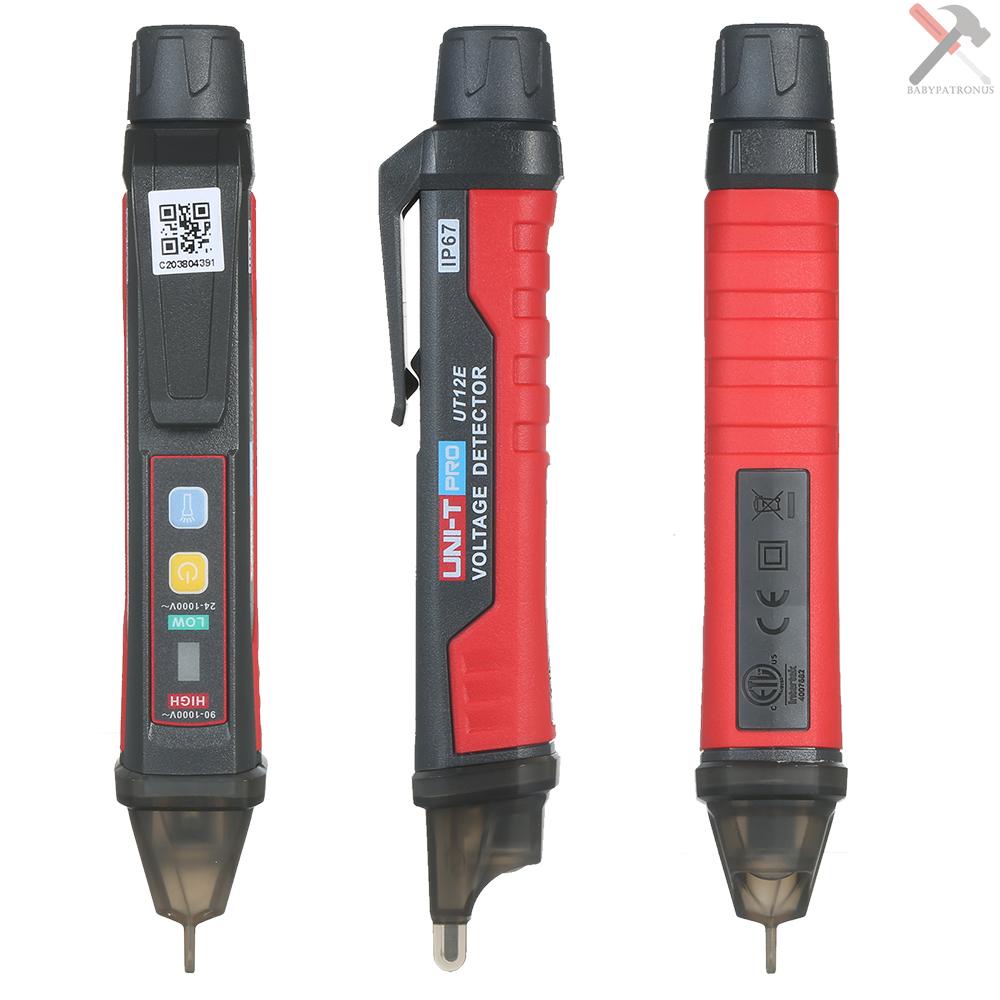 Uni-T Ut12E Tespen Tester Tegangan Listrik Ac 24v-1000v Tanpa Kontak Portable Dengan Lampu Senter Led