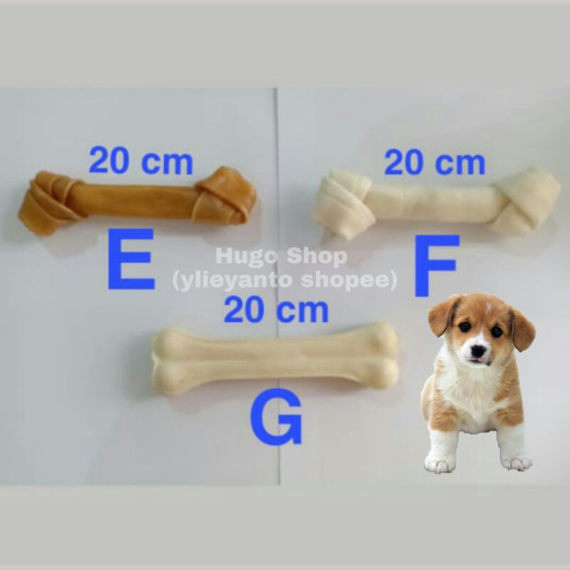 Tulang snack anjing 20 cm knotted bone dan pressed bone