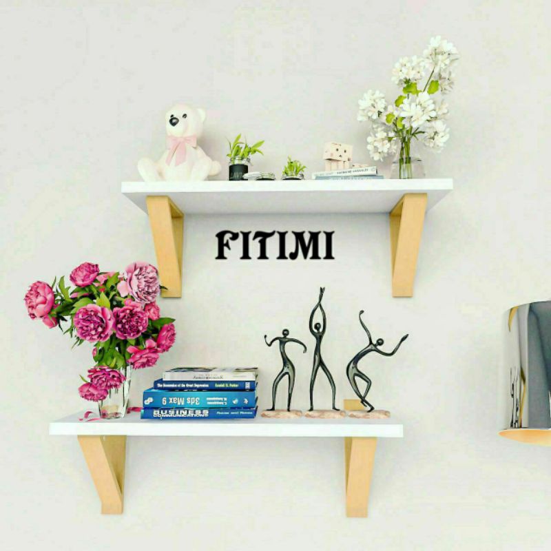 Rak Dinding Kotak Susun Buku Kitab Hias Hiasan Kayu Besi Ruang Tengah Tamu Minimalis Portable d