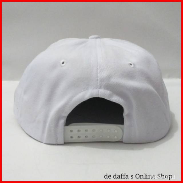Topi Snapback Polos Dewasa  Full PUTIH Bahan Rapel Distro Berkualitas - PUTIH