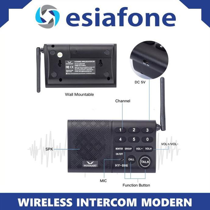 Hosmart Wireless Intercom 6-Channel - Interkom Interphone Hy806 3 Pcs