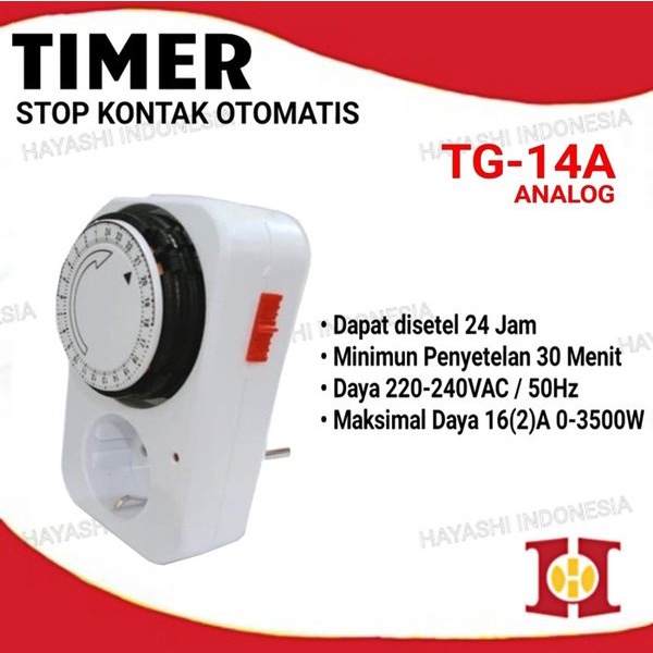 Stop Kontak Timer ON OFF Listrik Otomatis Manual Analog Digital 24 Jam