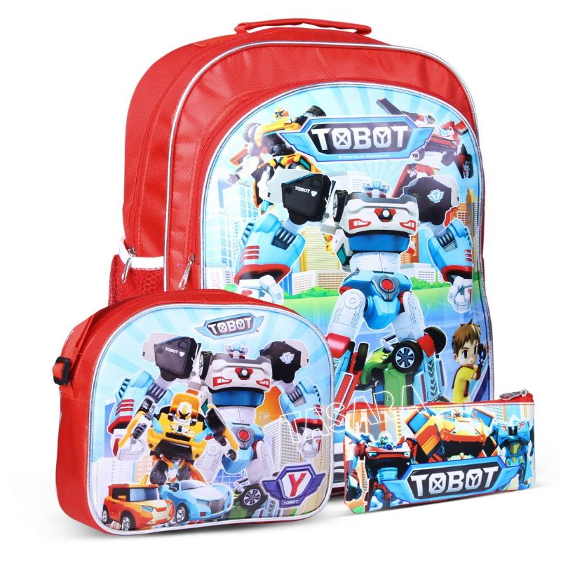 Tas ransel Anak laki laki SD Robot Paket Tas Anak 3 in 1