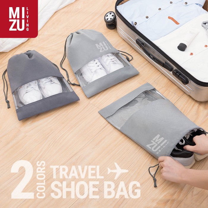 NEZUMI Travel Shoe Bag Tas Serut Sepatu Sandal Serbaguna Anti Debu Ventilasi-1