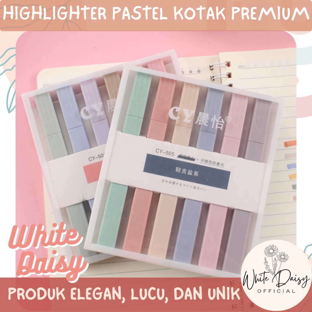 

Highlighter Pastel Kotak Premium Box Isi 6 Pcs Stabilo Textliner Lucu