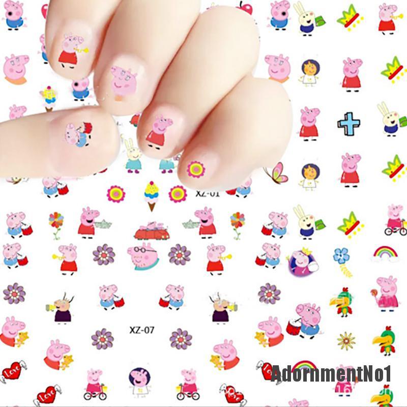 (Adornmentno1) 1 Set Stiker Kuku Motif Campur Untuk Nail Art / Manicure