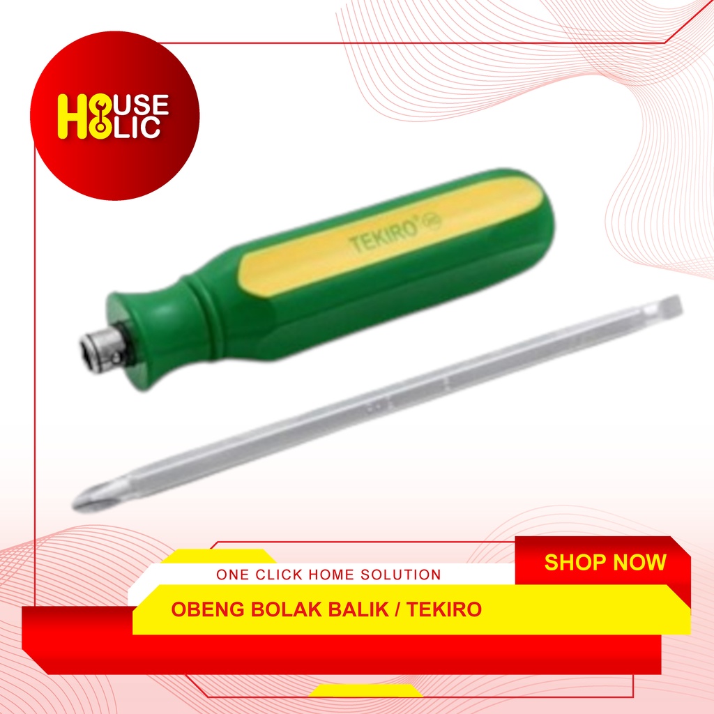 TEKIRO Obeng Karet Arah Bolak Balik 5&quot; Inch / 2 Way Screwdriver