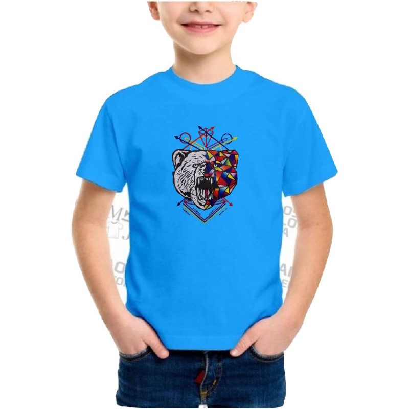 kaos anak baju anak 2-10 tahun oblong anak motif panda beruang  size S M L XL