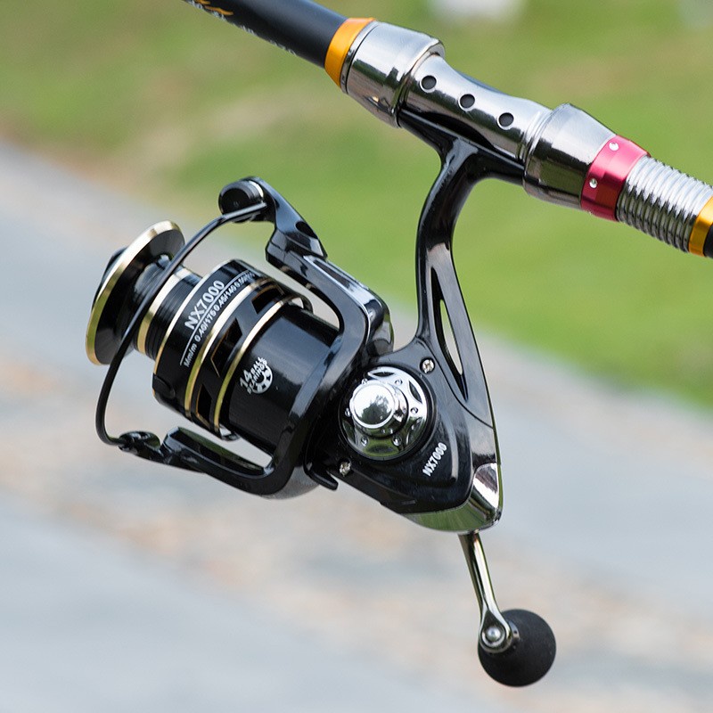 Gold Sharking NX2000 Series Metal Reel Pancing Fishing Reel 5.2:1 Gear Ratio - Black