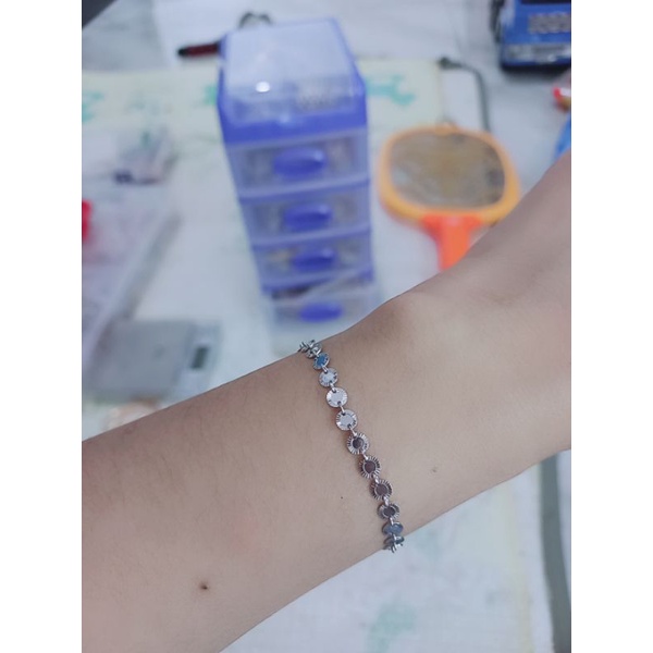 GELANG PERAK 925 ASLI LAPIS EMAS/GELANG RANTAI KOIN MINI/GELANG ASLI SILVER/GELANG FASHION WANITA