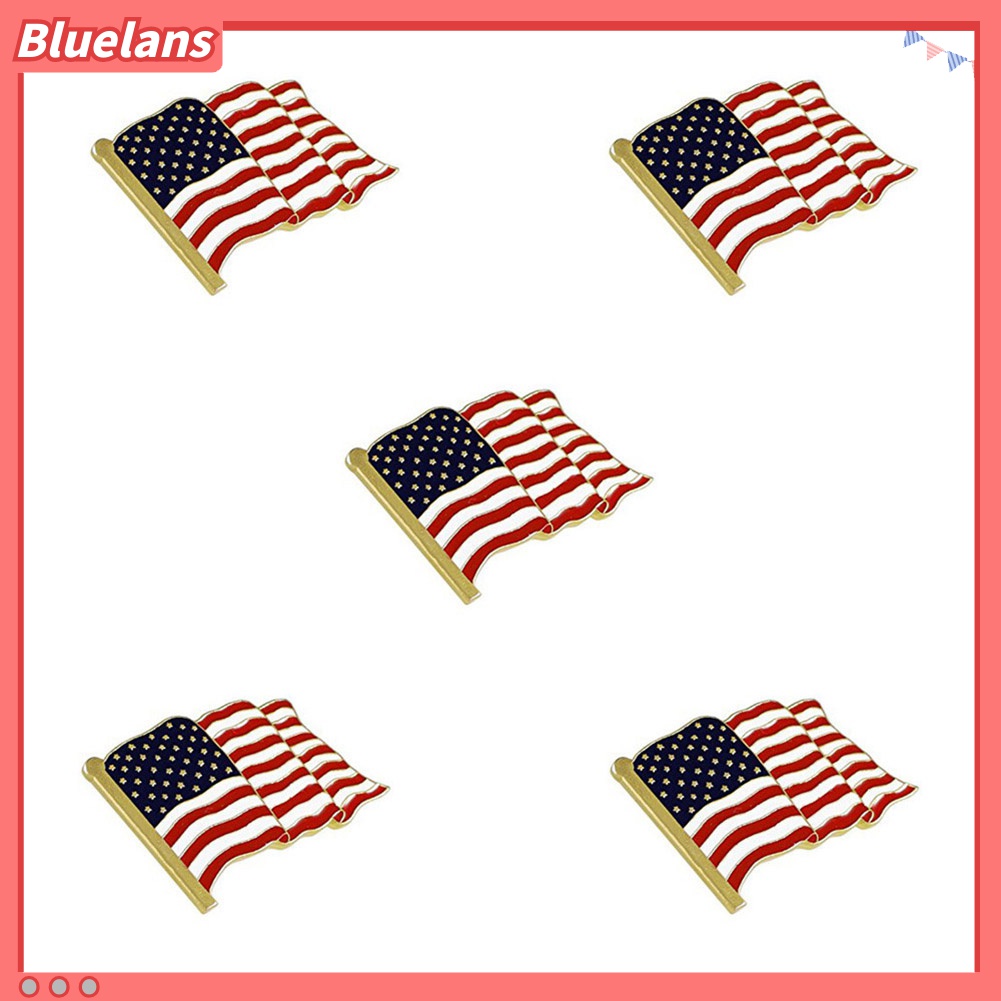 5pcs Bros Pin Enamel Desain Bendera Amerika Untuk Dekorasi Jaket Denim Tas Topi Unisex