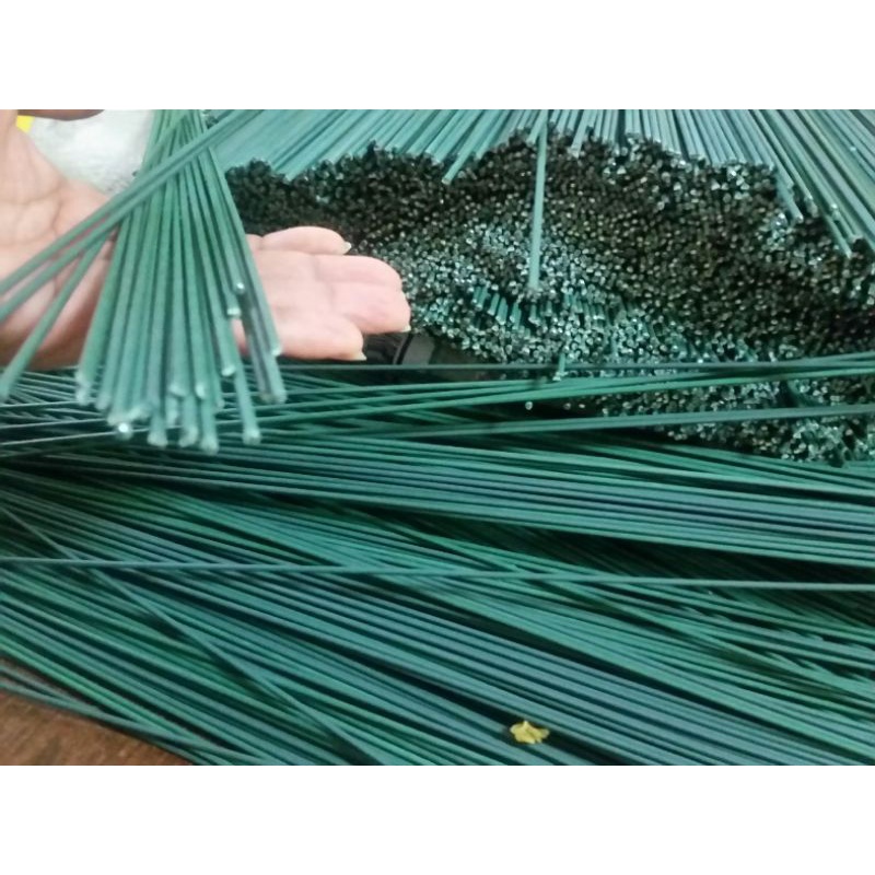 Kawat Batang Lapis Plastik Kawat Tangkai Bunga Kawat Tangkai Kawat Hijau Ikatan