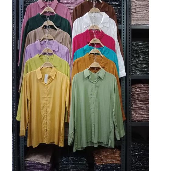 D2F1 Kemeja Polos Wanita ~ Bahan katun rayon