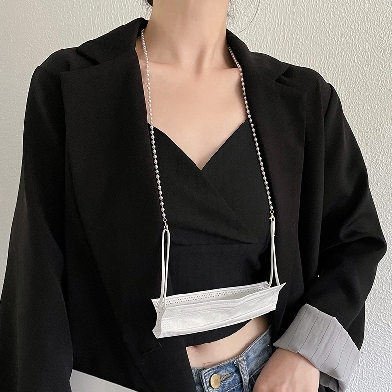 2022 Rantai Kacamata Gantung Anti Hilang / slip Hias Mutiara Gaya Korea Untuk Wanita