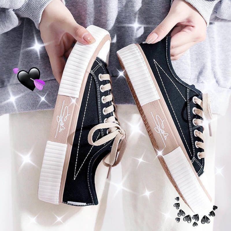 AGI4864 Sepatu Canvas  Wanita Import Sepatu Wanita Sneakers Tali Kanvas Model Terbaru Trendy dan Elegan