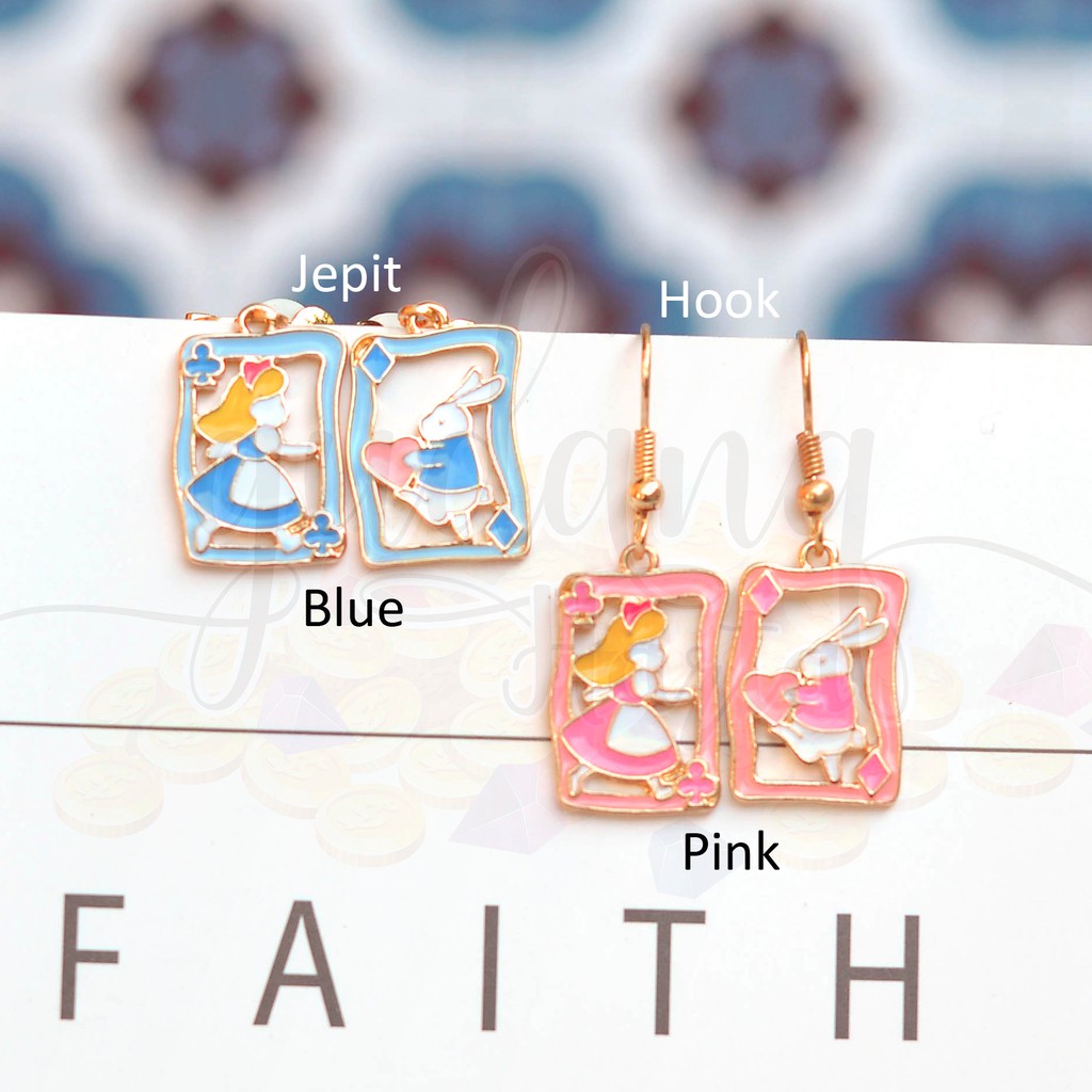 Anting Jepit Alice and Rabbit Anting Hook Kelinci Lucu GH 203186