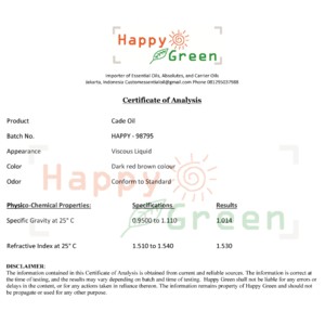 Happy Green Cade Essential Oil (10 ml) - Minyak Cade 100% Murni