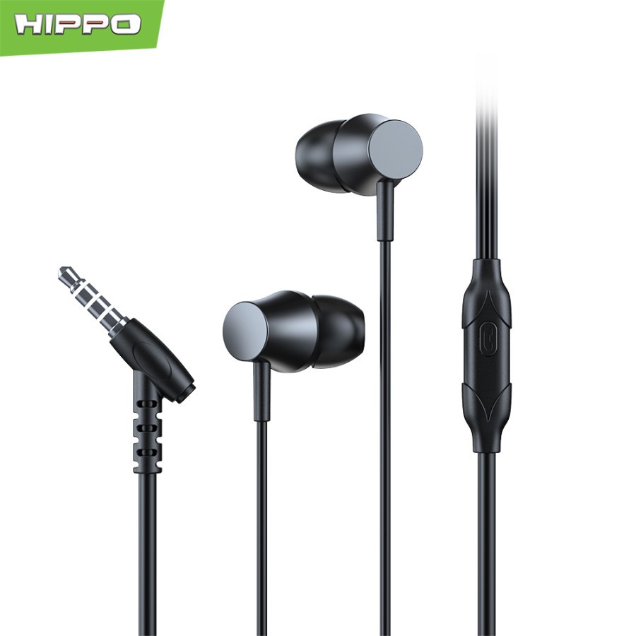 Handsfree hanset handset Hippo Remi Stereo Wired Earphone Microphone Garansi Resmi 3 tahun