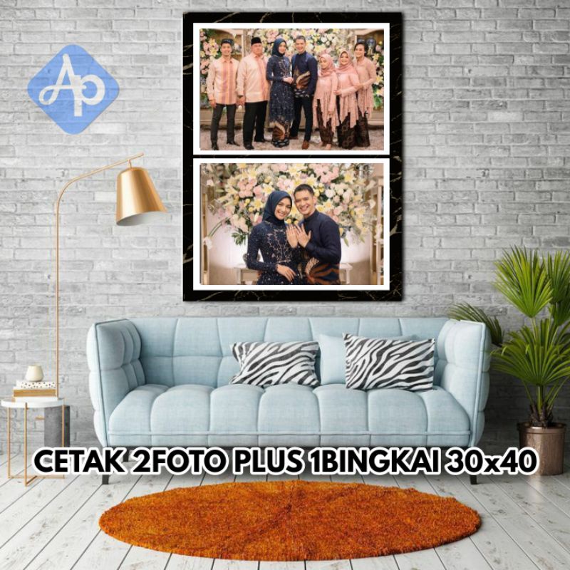 CETAK 2FOTO 30x40 PLUS BINGKAI SUSUN [ ANTI PUDAR ] ads