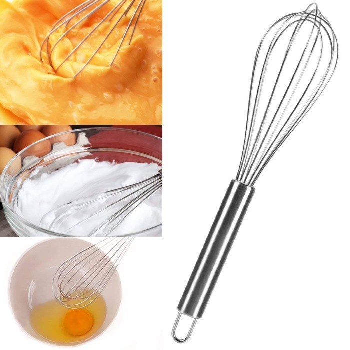 PREMIUM Kocokan Telur Full Stainless 8inch Egg whisk kocokan kue TEBAL