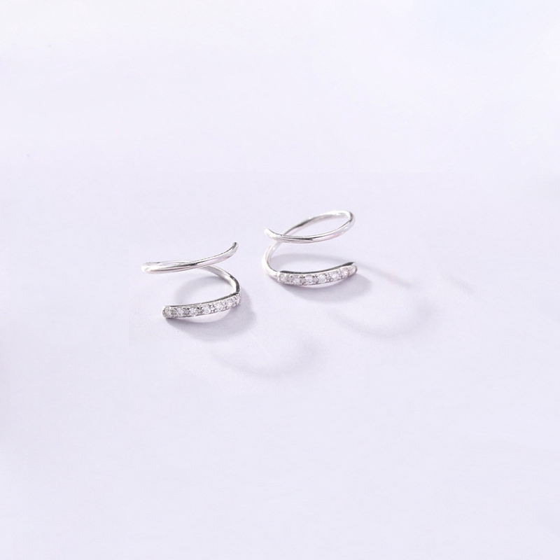 Anting Stud Earrings Musim Semi Intan Putar Wanita Sederhana Perhiasan Earring Women Jewelry