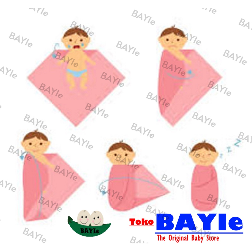 Babysmart - 6 PCS Bedong Bayi Size 120x90 cm Premium RICHI Bahan TC Tebal / Selimut bayi/Alas tidur bayi