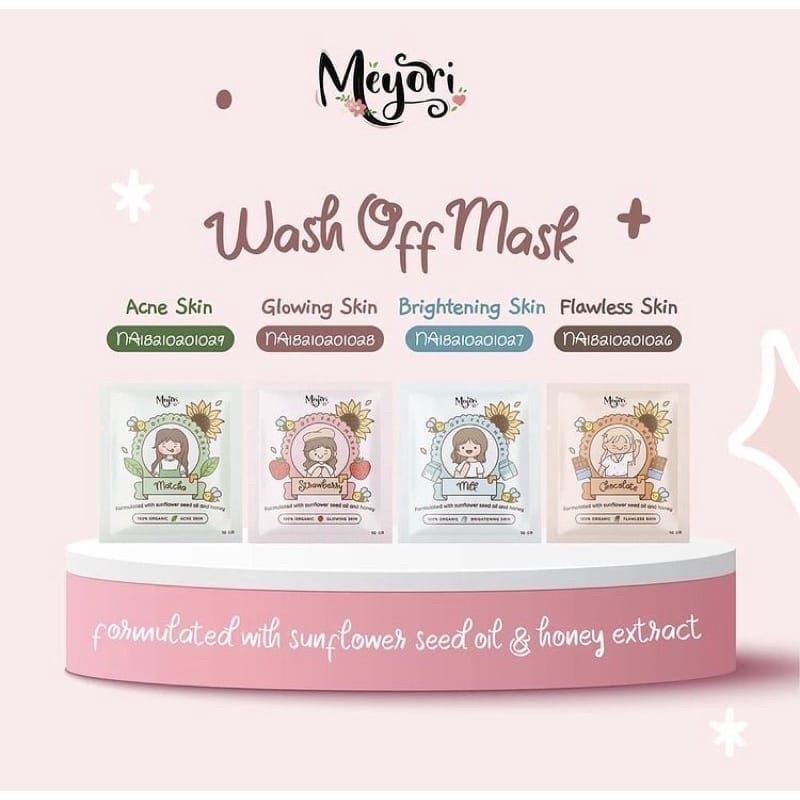 JUAL RUGI Meyori wash off mask masker organik BPOM 10gr