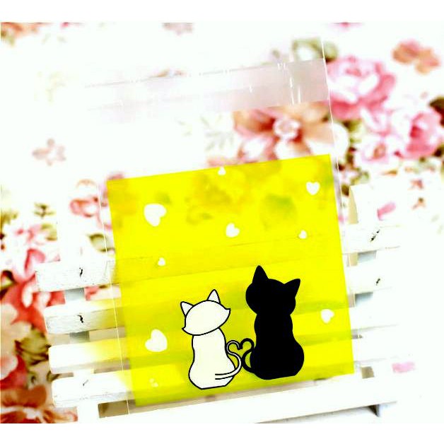 

Plastik Fancy Cookies - Kue - Permen - Accessories Love Cat Yellow 7x7