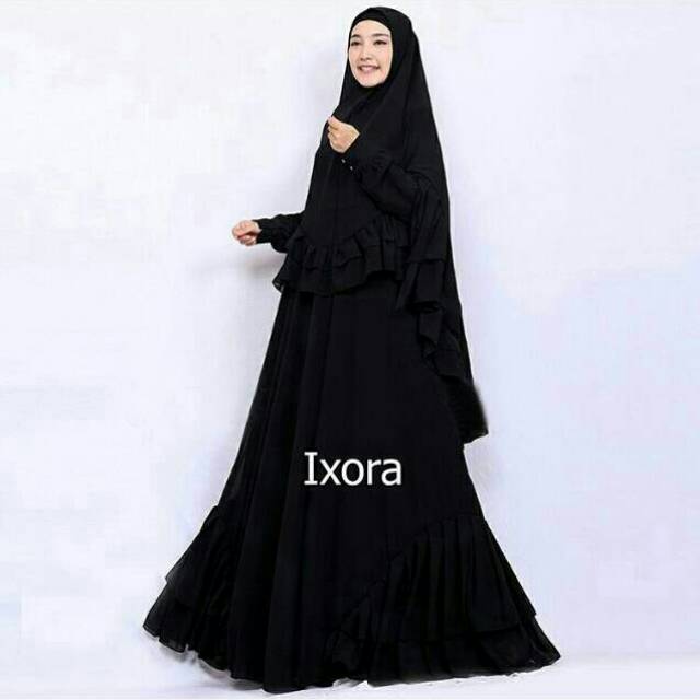  Model  Baju  Gamis Warna Hitam  Terbaru