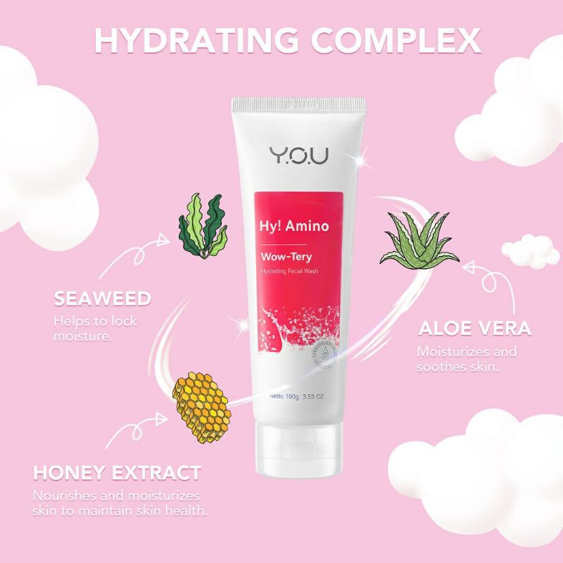 You Hy! Amino Facial Wash | Brightening | Hydrating | Anti Acne | Oil Control 100g