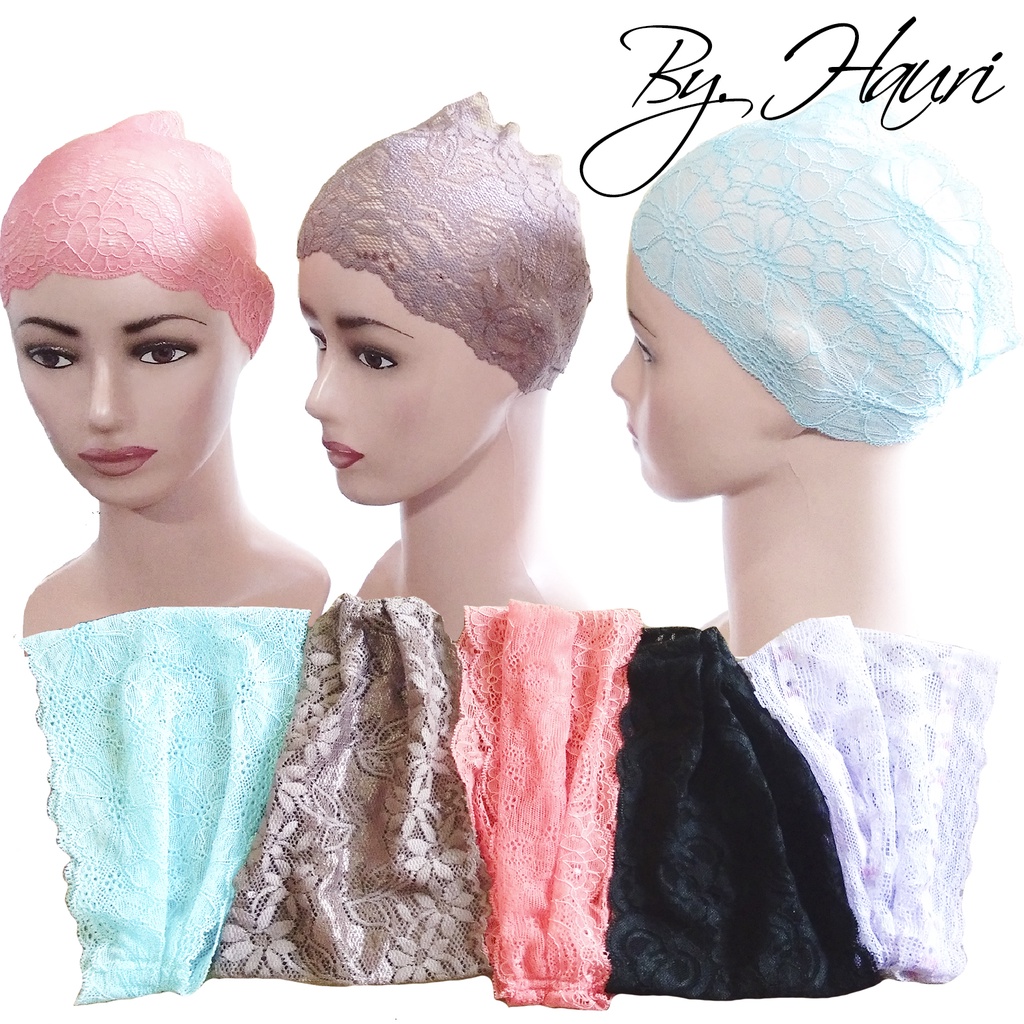 5 PCS CIPUT BANDANA BROKAT/ INNER BANDANA BROKAT/ DALAMAN HIJAB