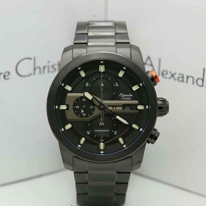 PROMO jam tangan pria laki alexander cristie original ac6559 ac 6559 full black BEST SELLER