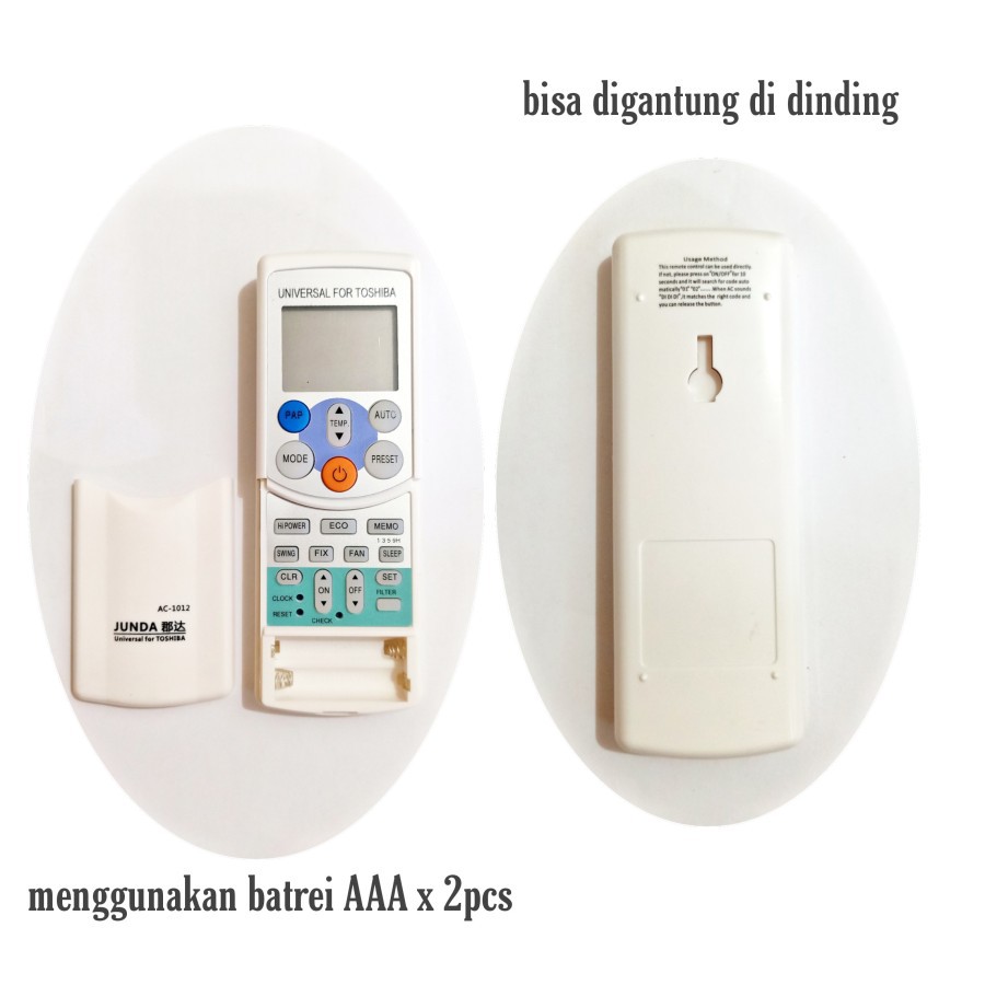REMOTE AC MULTI UNIVERSAL TOSHIBA JUNDA AC-1012