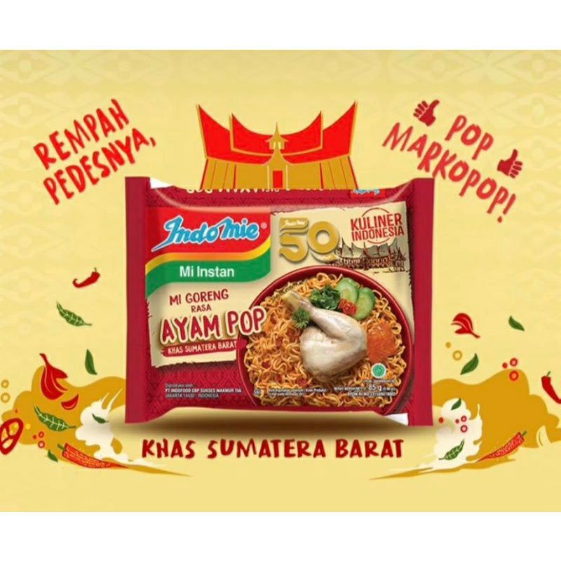 

INDOMIE MIE GORENG RASA AYAM POP KHAS SUMATERA BARAT