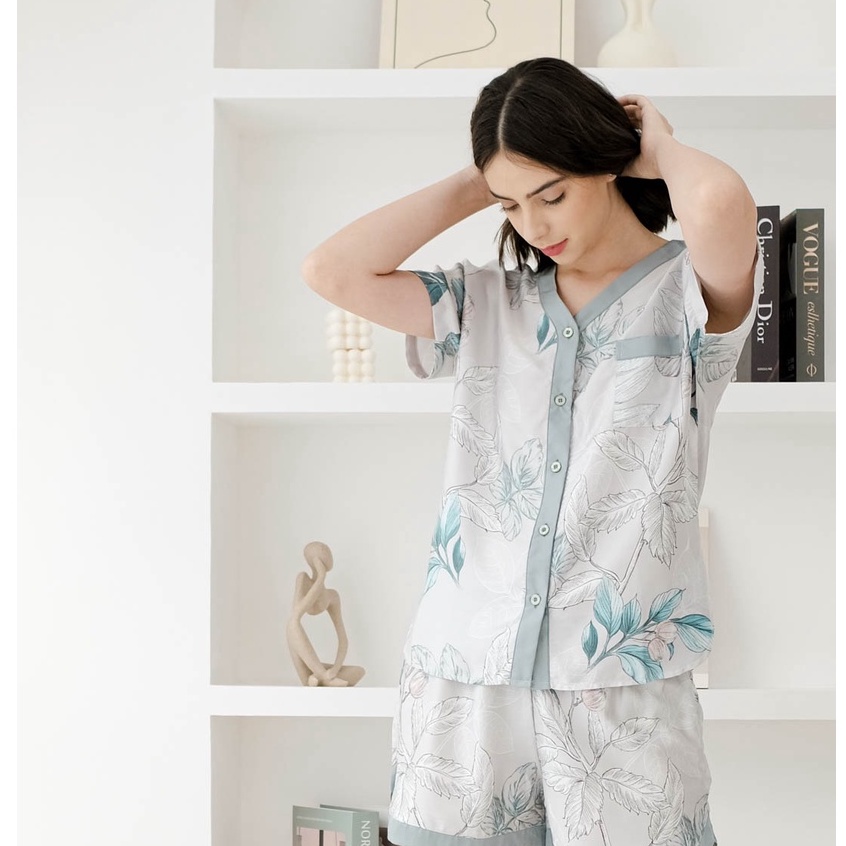 Cielyn - Miria V Neck Organic Silk Piyama Wanita Dewasa Set