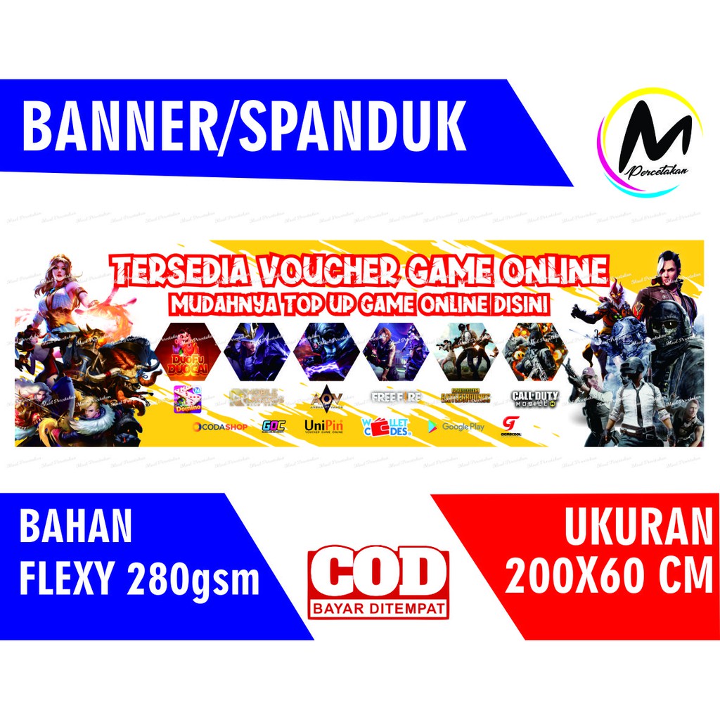 Banner Spanduk Game Konter - Ukuran 200x60 Cm