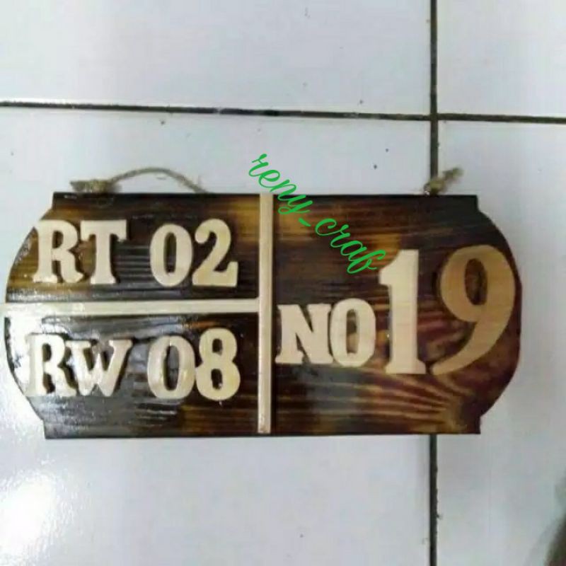 No Rumah Murah Papan Alamat Kompleks Nomor Kayu Huruf Timbul Papan Gantungan