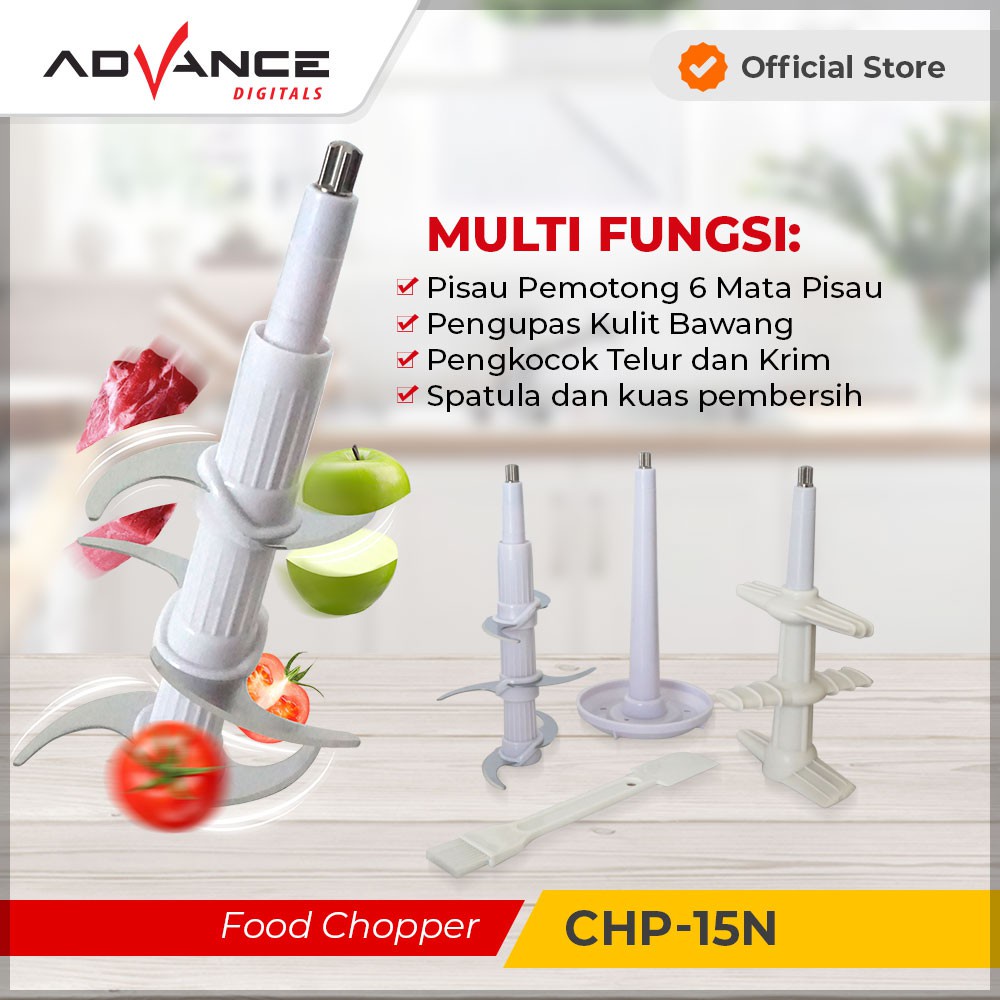 Advance 1.5L food Chopper Elektrik CHP-15N Multifungsi |Garansi Resmi Advance 1 Tahun