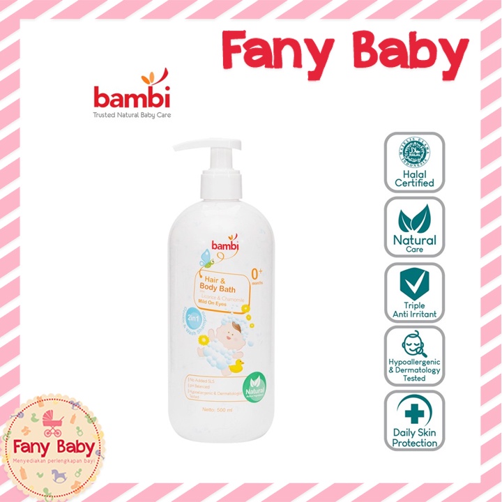 BAMBI BABY HAIR &amp; BODY BATH 2IN1 500ML