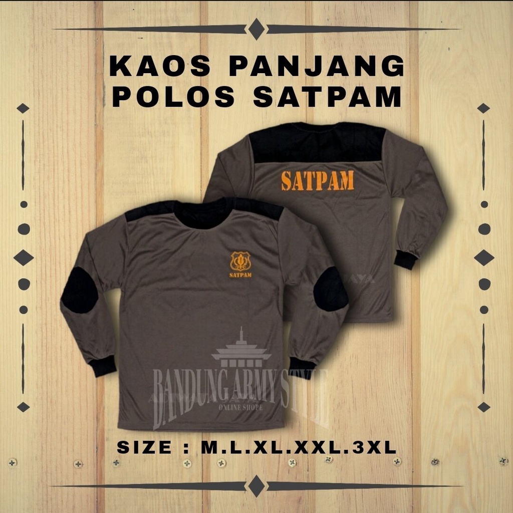 Kaos Satpam Baju Security Cokelat Terbaru 2021 Mitra Polisi Mitpol Lengan Panjang Bandung DALEMAN SE