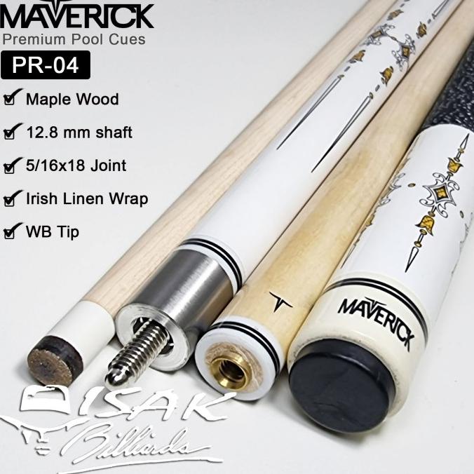 Maverick Pool Cue Pr-04 - Premium Maple Stick Billiard Stik Biliar Ori