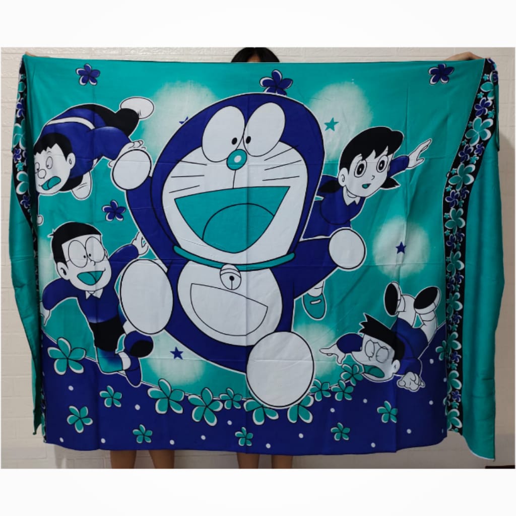 Kain Bali/Kain Pantai Export/ Motif Doraemon/Kain Bali Premium/Selimut Bali